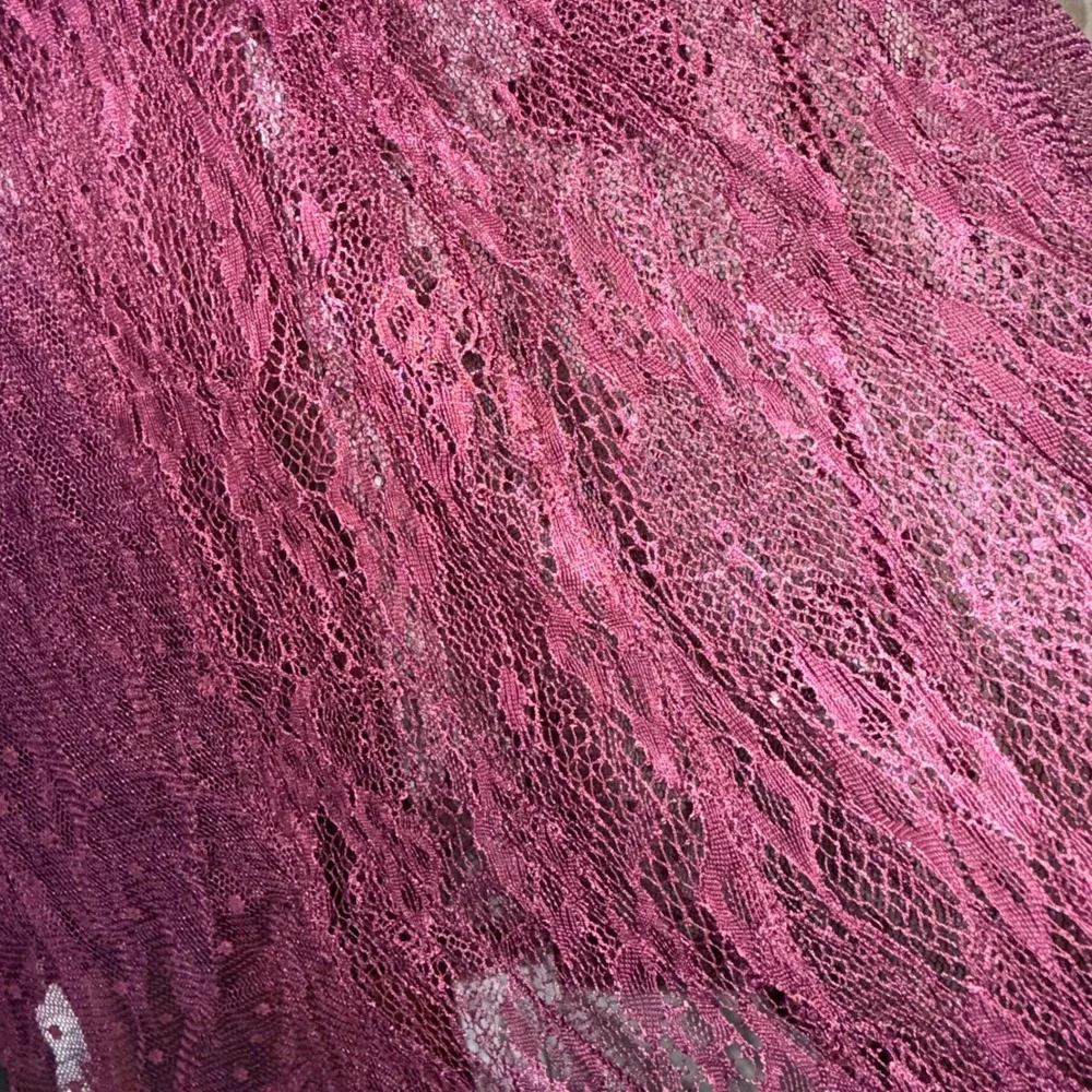 Pieces Burgundy Lace Sheer Mini‎ Dress Womens M